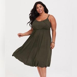Torrid 3x midi dark green dress